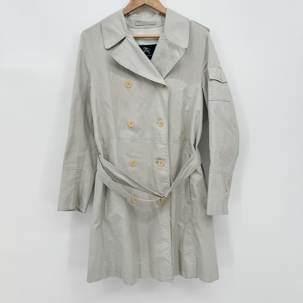 Burberry Trench Chelsea Kensington Short Belt Jacket Coat Grey Rain White 14R LW